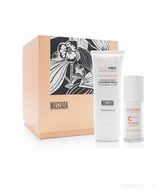 Massmed Vital Prevention | Bálsamo limpiador 30 ml + Sérum con vitamina C 30 ml – MASSADA ®