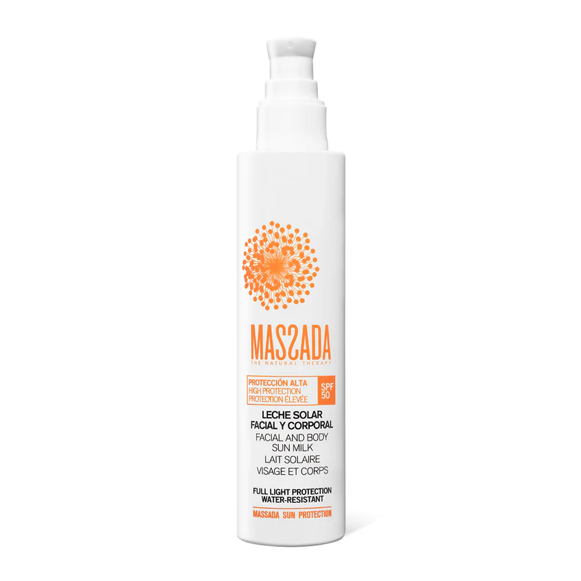 MASSADA LECHE SOLAR FACIAL Y CORPORAL SPF 50 PROTECCIÓN ALTA